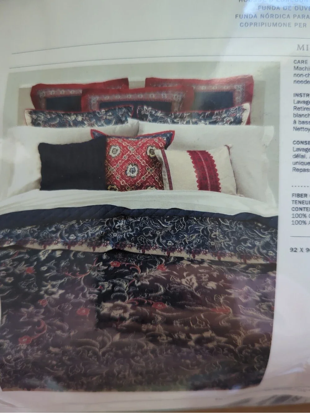 Ralph Lauren Mirabelle Duvet Cover Full/Queen 92x96 Navy Blue Floral Paisley NWT